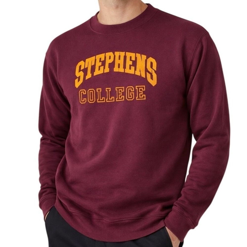 Vtg‎ 80s Velva Sheen Stephens College Sweatshirt M Burgundy USA Made Collegiate